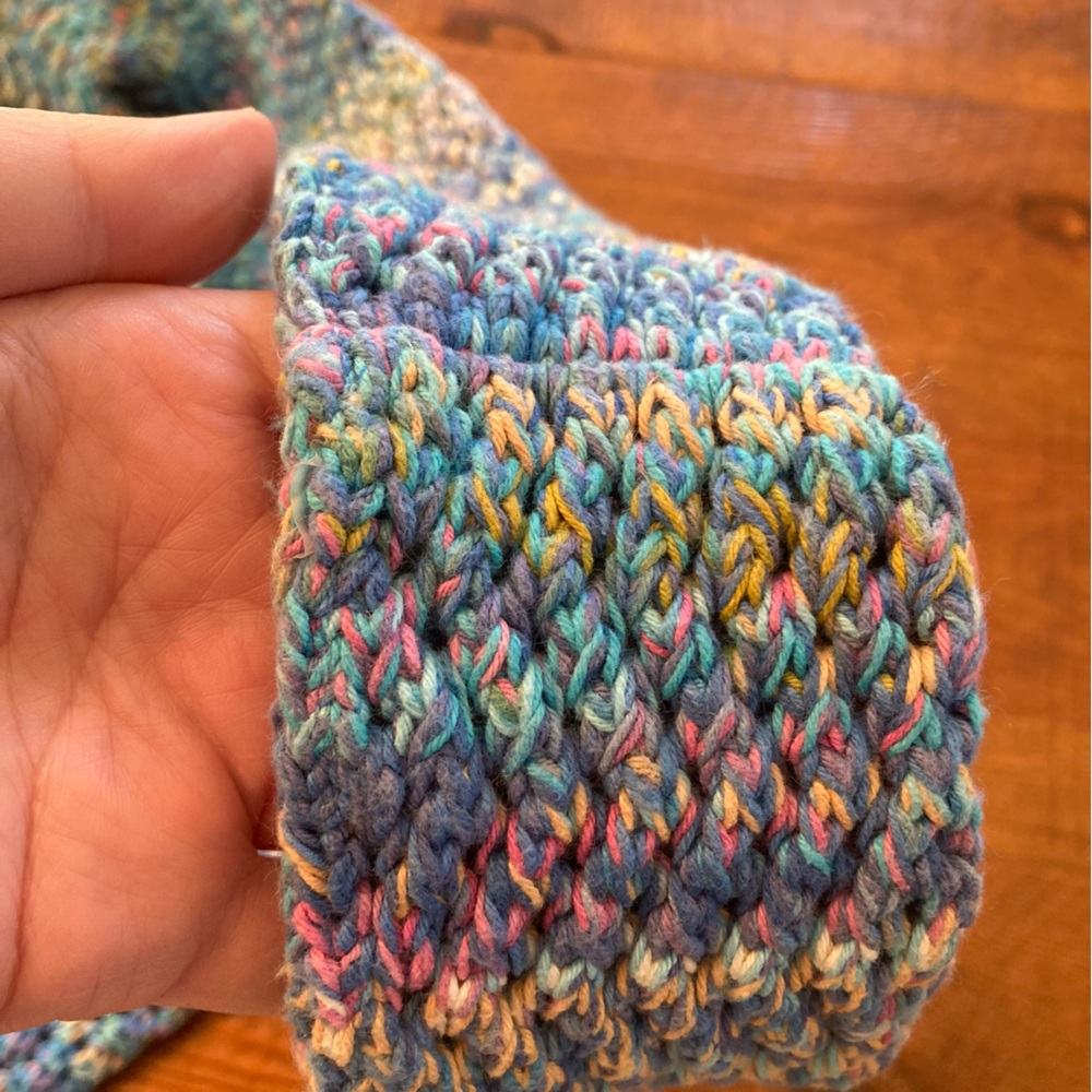 NEW Johnny Was Nahal Crochet Bag Purse Blue Multicolor Cotton 15.5”H x 14.5”W - Picture 6 of 11